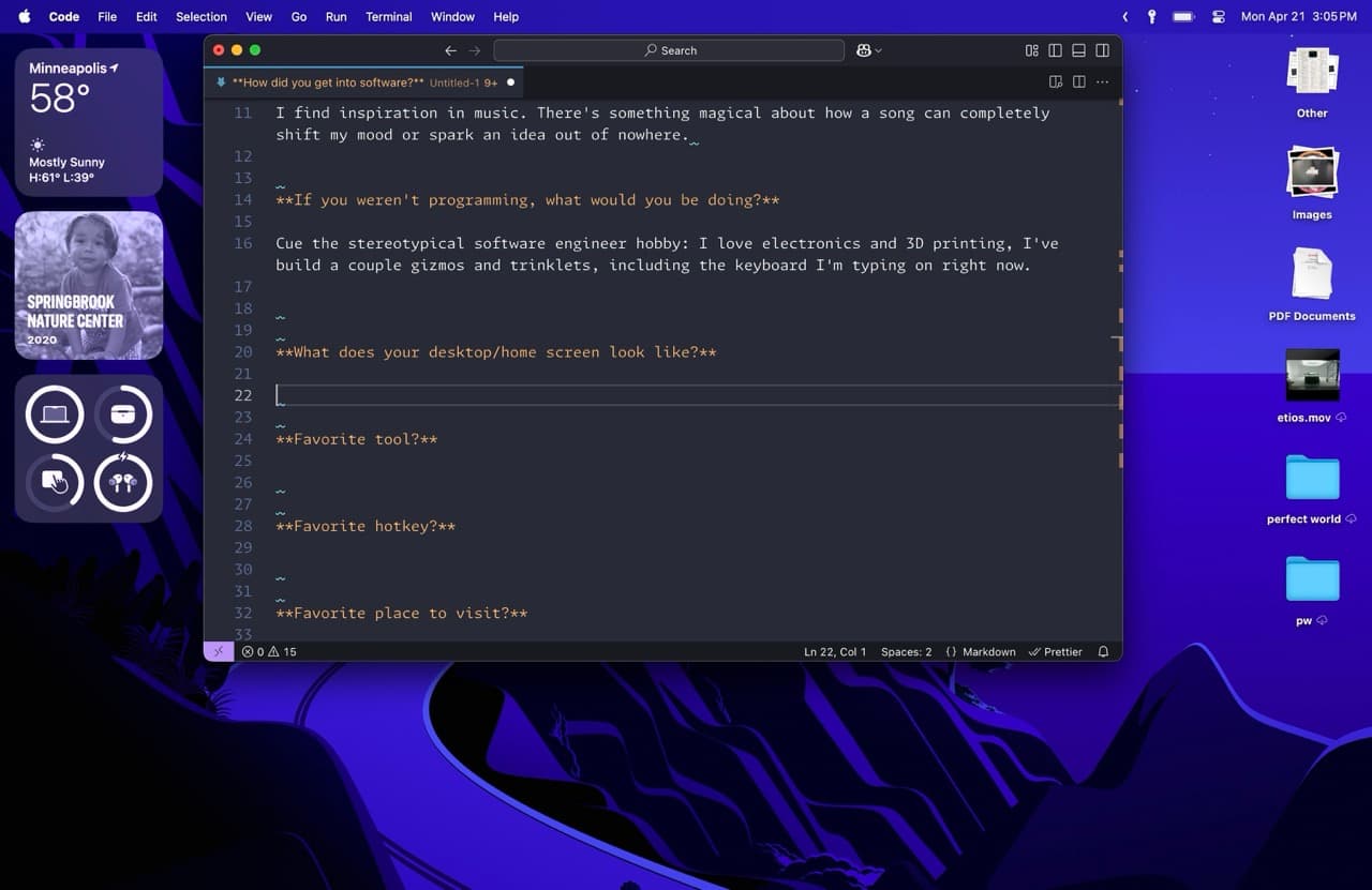 Cassio's desktop